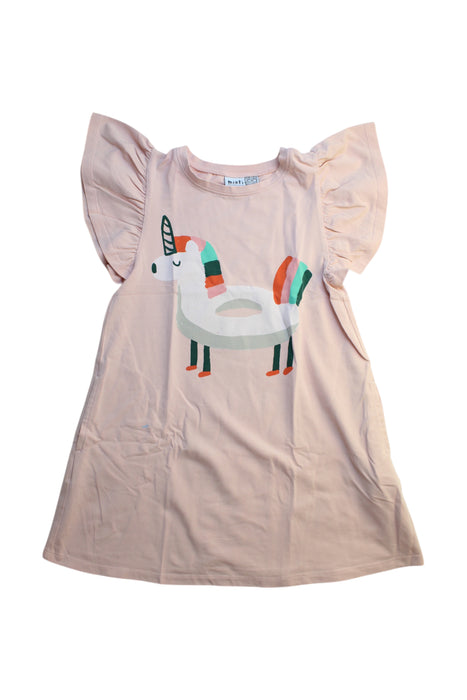 A Peach Short Sleeve Dresses from Minti in size 7Y for girl. (Front View)