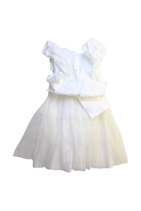 A White Sleeveless Dresses from Camilla in size 5T for girl. (Back View)