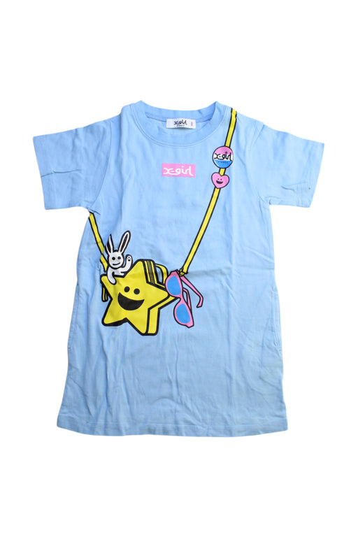 A Blue Short Sleeve Dresses from X-Girl Stages in size 4T for girl. (Front View)