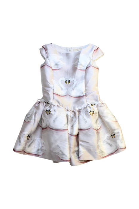 A White Sleeveless Dresses from Monnalisa in size 6T for girl. (Front View)