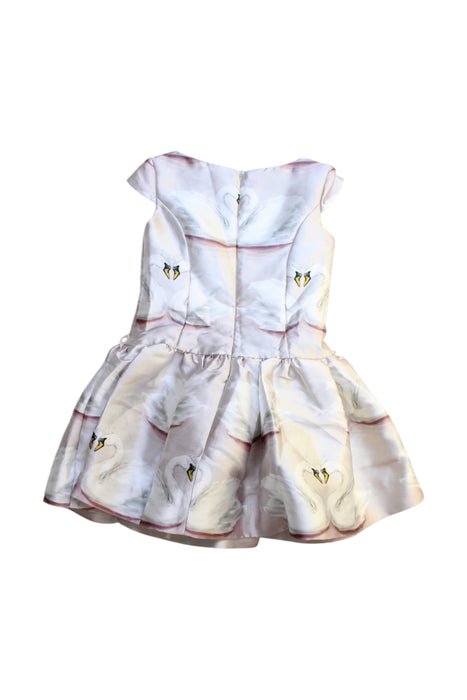 A White Sleeveless Dresses from Monnalisa in size 6T for girl. (Back View)