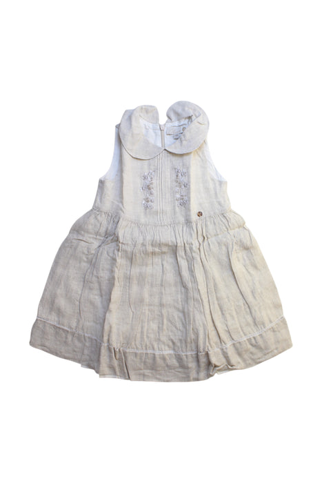 A Ivory Sleeveless Dresses from Purete du... Bebe in size 4T for girl. (Front View)