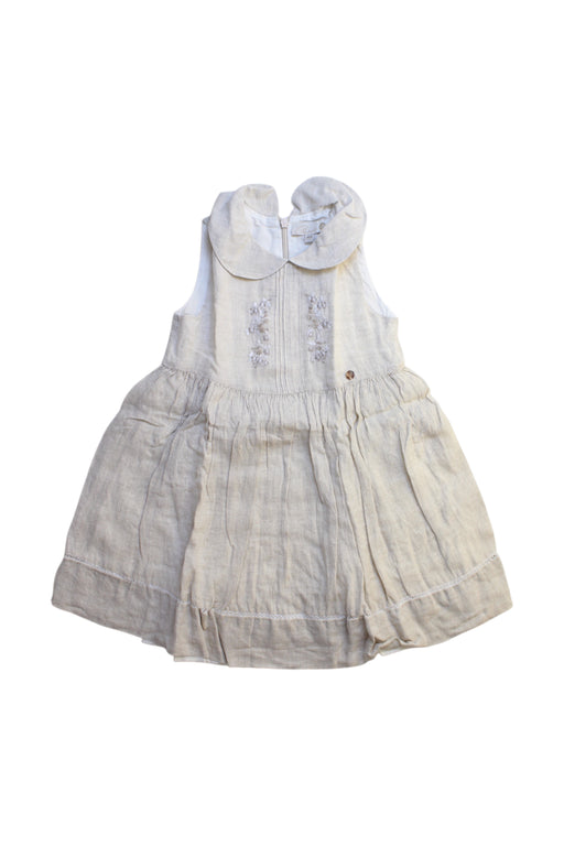A Ivory Sleeveless Dresses from Purete du... Bebe in size 4T for girl. (Front View)