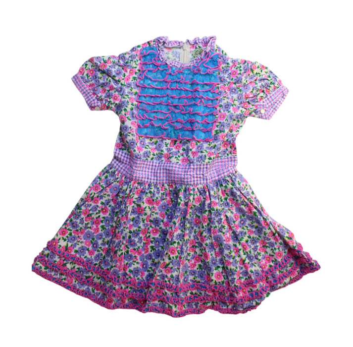 A Multicolour Short Sleeve Dresses from Fafa in size 4T for girl. (Front View)