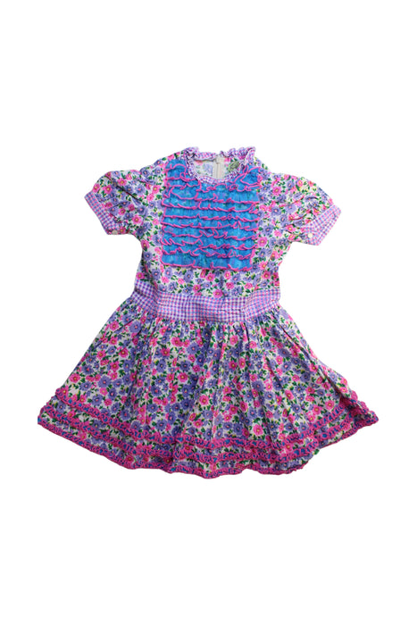 A Multicolour Short Sleeve Dresses from Fafa in size 4T for girl. (Front View)