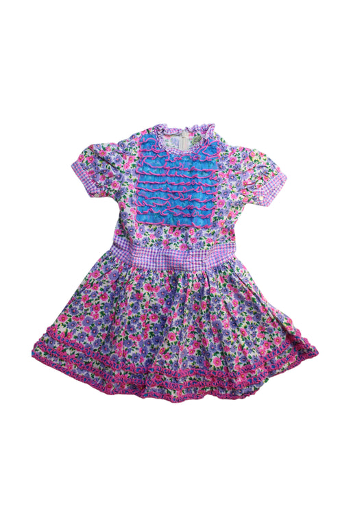 A Multicolour Short Sleeve Dresses from Fafa in size 4T for girl. (Front View)