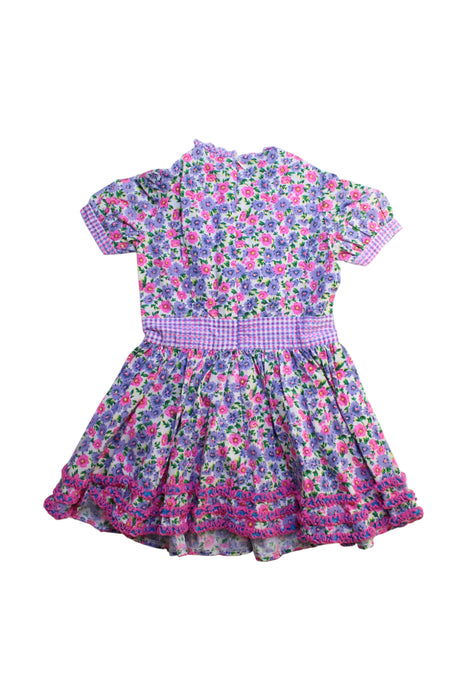 A Multicolour Short Sleeve Dresses from Fafa in size 4T for girl. (Back View)