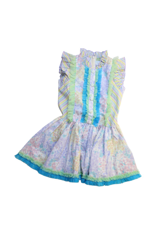A Multicolour Sleeveless Dresses from Fafa in size 4T for girl. (Front View)