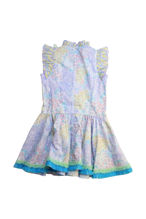 A Multicolour Sleeveless Dresses from Fafa in size 4T for girl. (Back View)