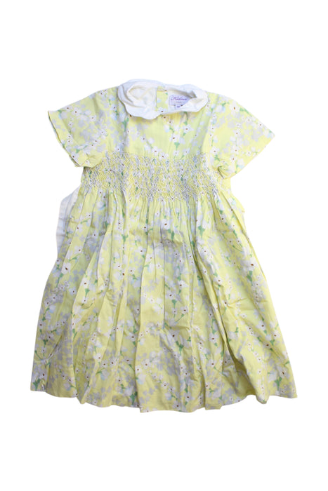 A Yellow Short Sleeve Dresses from Kidiwi in size 4T for girl. (Front View)