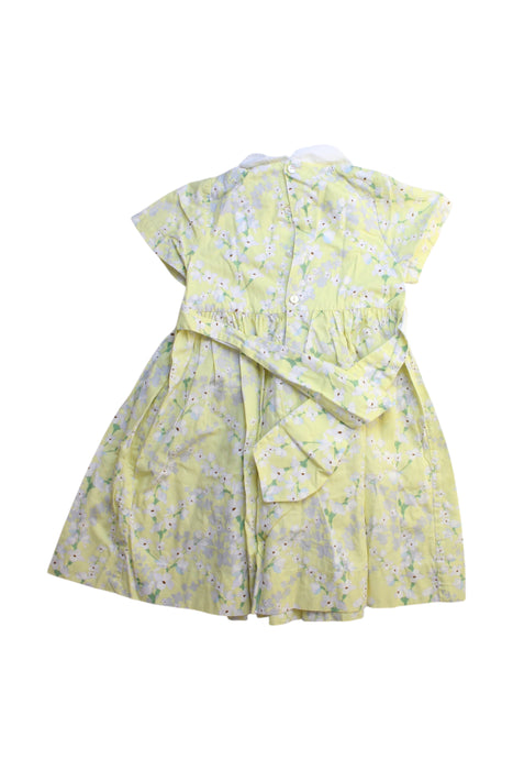 A Yellow Short Sleeve Dresses from Kidiwi in size 4T for girl. (Back View)
