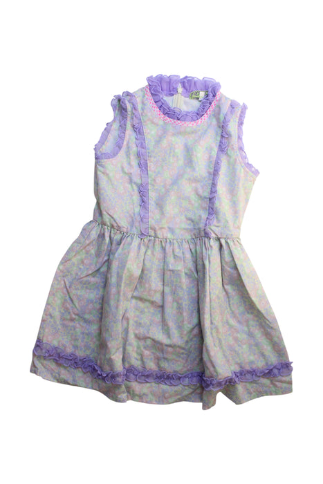 A Purple Sleeveless Dresses from Fafa in size 6T for girl. (Front View)