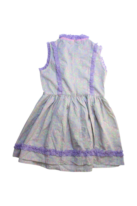 A Purple Sleeveless Dresses from Fafa in size 6T for girl. (Back View)