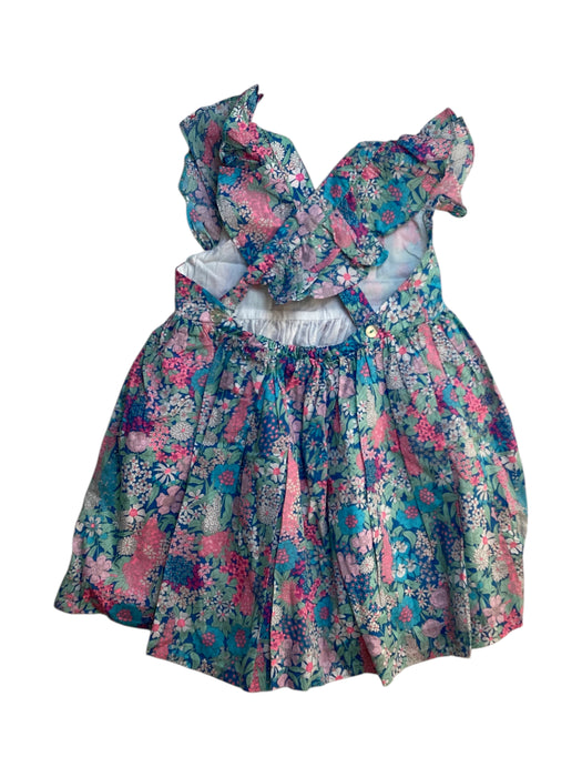 A Blue Sleeveless Dresses from Jacadi in size 12-18M for girl. (Back View)