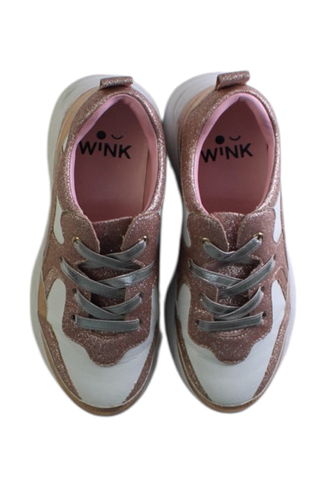 A Pink Sneakers from WiNK in size 7Y for girl. (Back View)