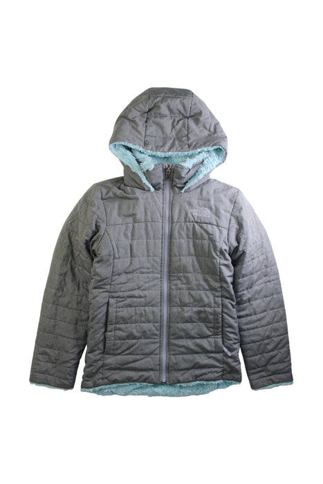 A Grey Puffer/Quilted Jackets from The North Face in size 7Y for girl. (Front View)