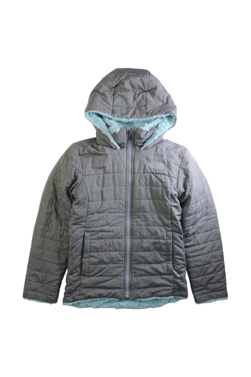 A Grey Puffer/Quilted Jackets from The North Face in size 7Y for girl. (Front View)