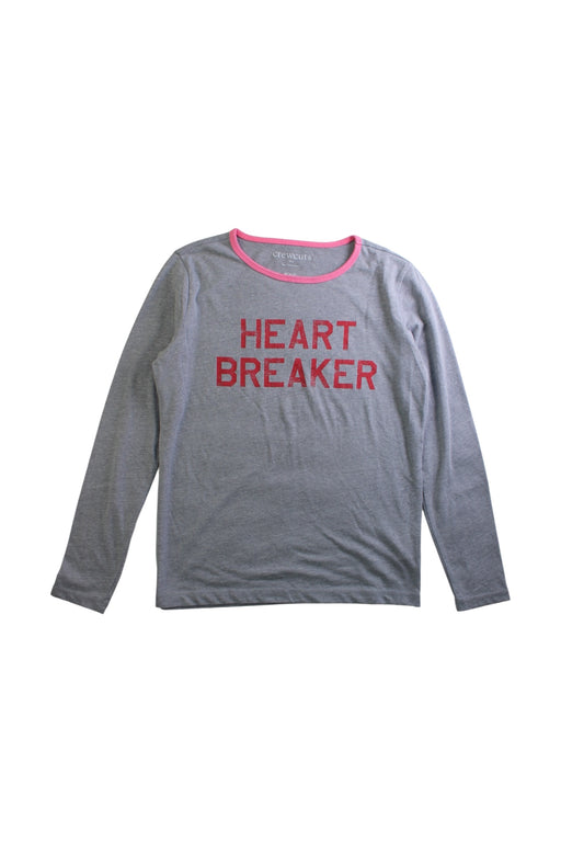 A Grey Long Sleeve T Shirts from Crewcuts in size 8Y for girl. (Front View)