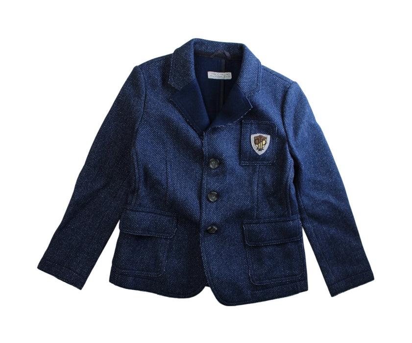 A Navy Blazers from I Pinco Pallino in size 5T for girl. (Front View)
