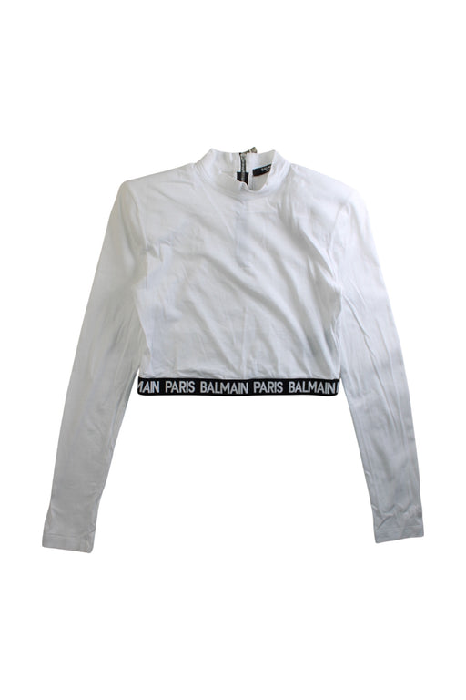 A White Long Sleeve Tops from Balmain in size 10Y for girl. (Front View)
