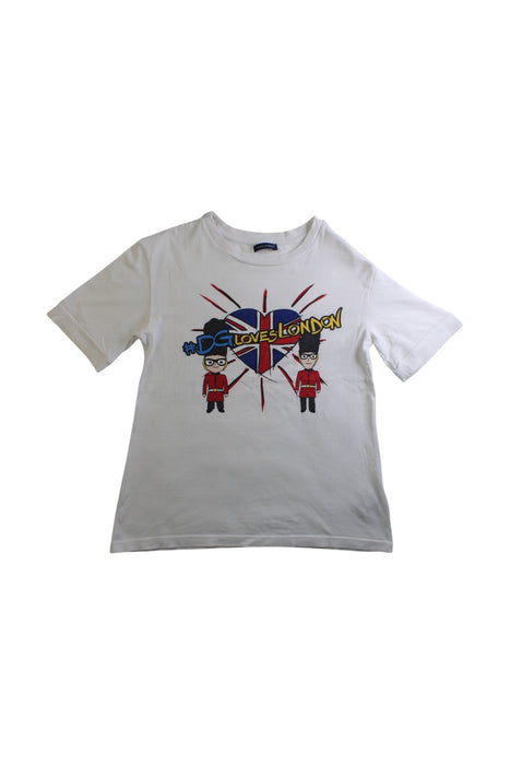A White Short Sleeve T Shirts from Dolce & Gabbana in size 8Y for girl. (Front View)