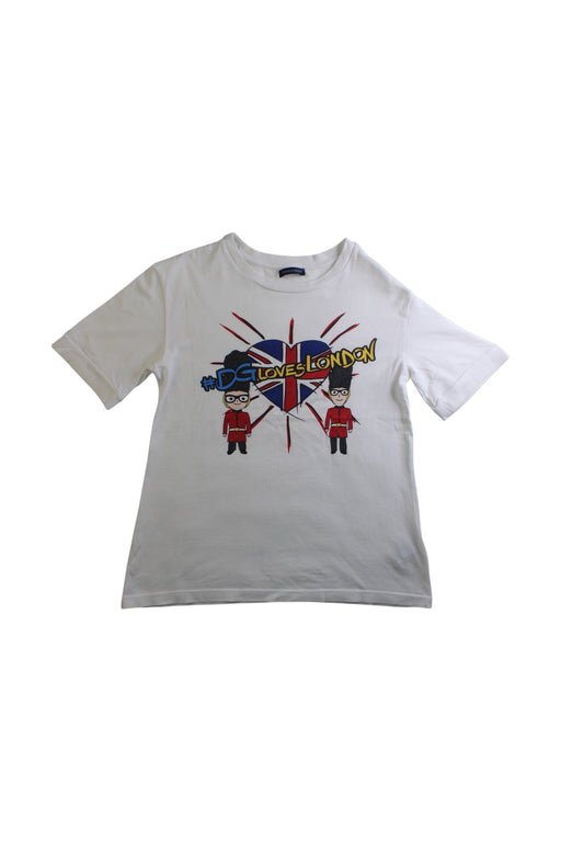 A White Short Sleeve T Shirts from Dolce & Gabbana in size 8Y for girl. (Front View)