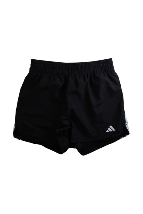 A Black Active Shorts from Adidas in size 11Y for girl. (Front View)