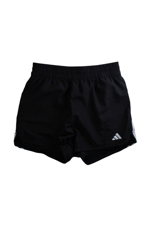 A Black Active Shorts from Adidas in size 11Y for girl. (Front View)