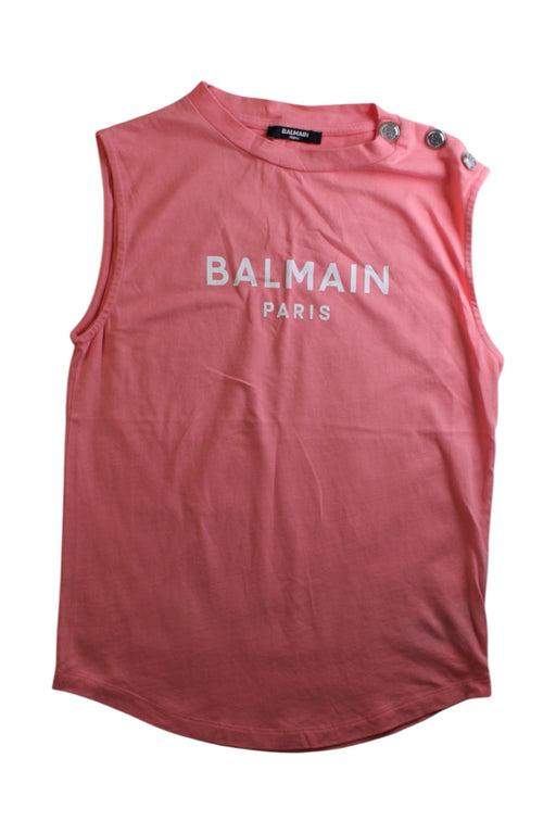 A Pink Sleeveless Tops from Balmain in size 10Y for girl. (Front View)