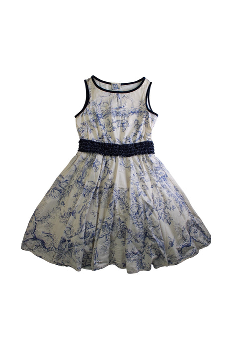 A Blue Sleeveless Dresses from Monnalisa in size 8Y for girl. (Front View)