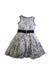 A Blue Sleeveless Dresses from Monnalisa in size 8Y for girl. (Back View)