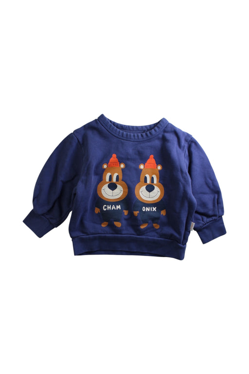A Navy Crewneck Sweatshirts from Tinycottons in size 2T for boy. (Front View)