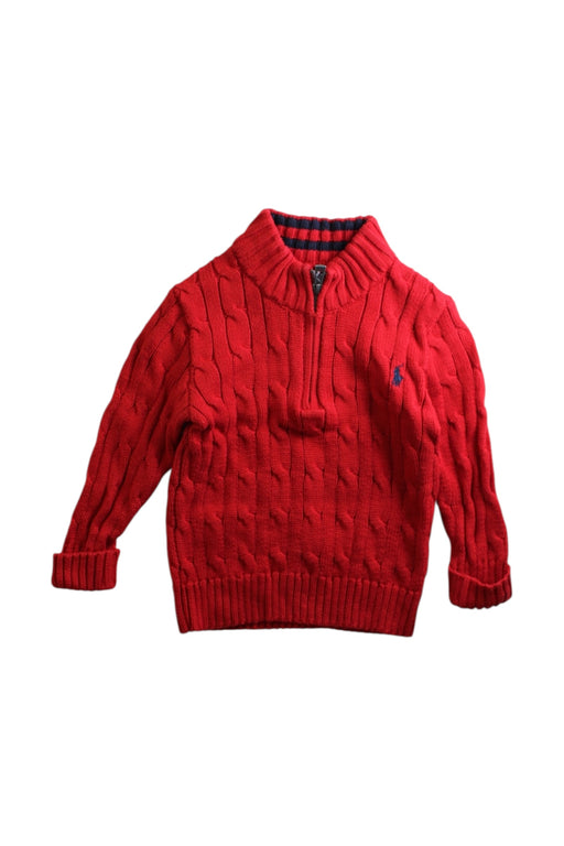A Red Zippered Sweatshirts from Ralph Lauren in size 12-18M for boy. (Front View)