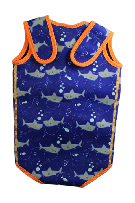 A Blue Floatsuits from Splash About in size 18-24M for boy. (Back View)