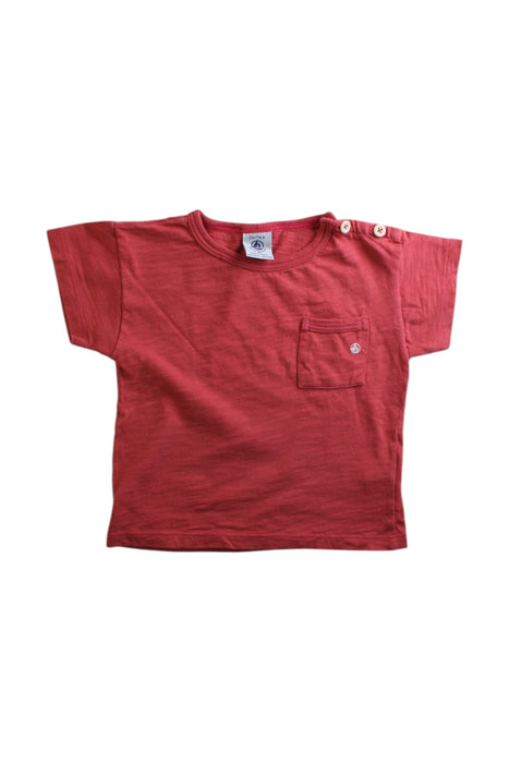 A Red Short Sleeve T Shirts from Petit Bateau in size 6-12M for boy. (Front View)