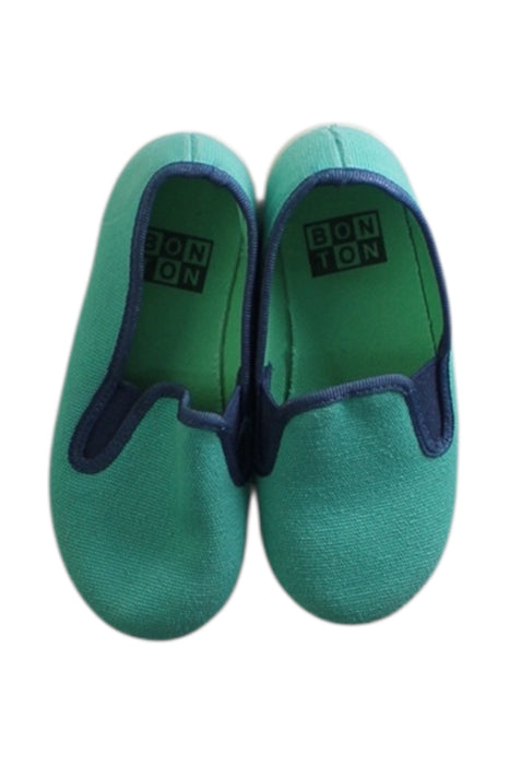 A Green Slip Ons from Bonton in size 3T for boy. (Back View)