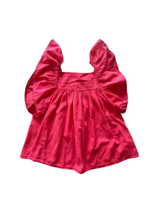 A Red Sleeveless Shirts from Bonton in size 10Y for girl. (Front View)