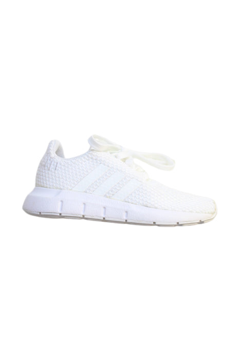 A White Sneakers from Adidas in size 3T for neutral. (Front View)