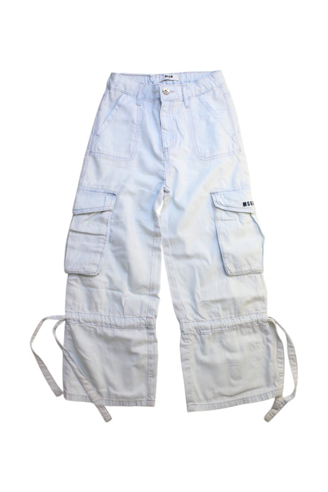 A White Casual Pants from MSGM in size 6T for girl. (Front View)
