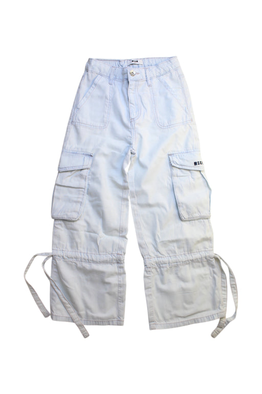 A White Casual Pants from MSGM in size 6T for girl. (Front View)