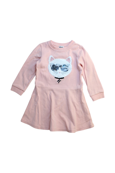 A Pink Long Sleeve Dresses from Karl Lagerfeld in size 3T for girl. (Front View)