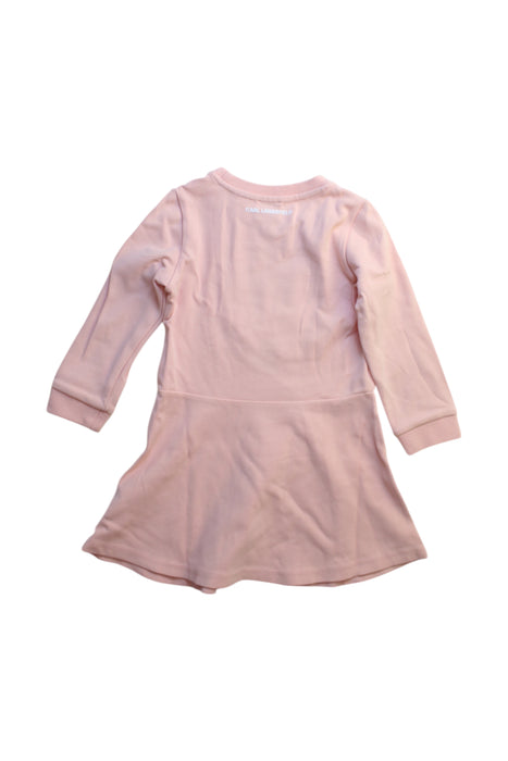 A Pink Long Sleeve Dresses from Karl Lagerfeld in size 3T for girl. (Back View)