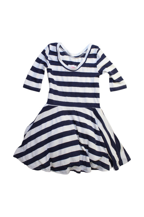 A Navy Long Sleeve Dresses from Seed in size 3T for girl. (Back View)