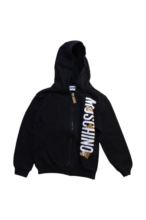 A Black Hooded Sweatshirts from Moschino in size 4T for girl. (Front View)
