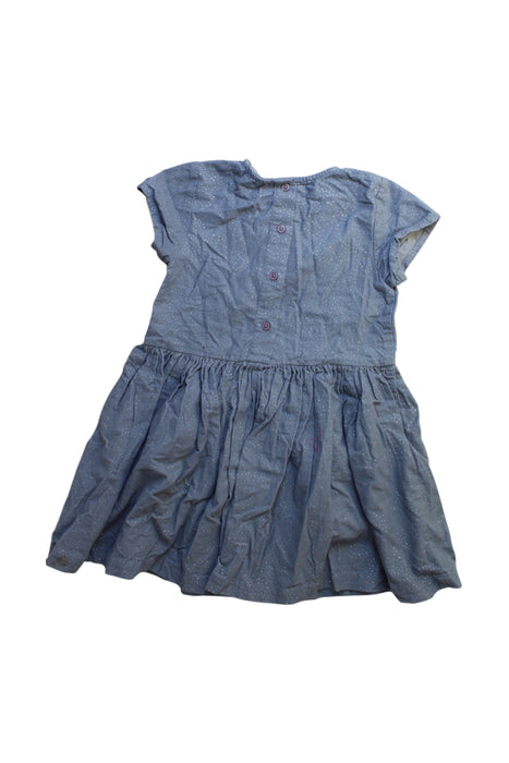 A Blue Short Sleeve Dresses from Monoprix in size 5T for girl. (Back View)