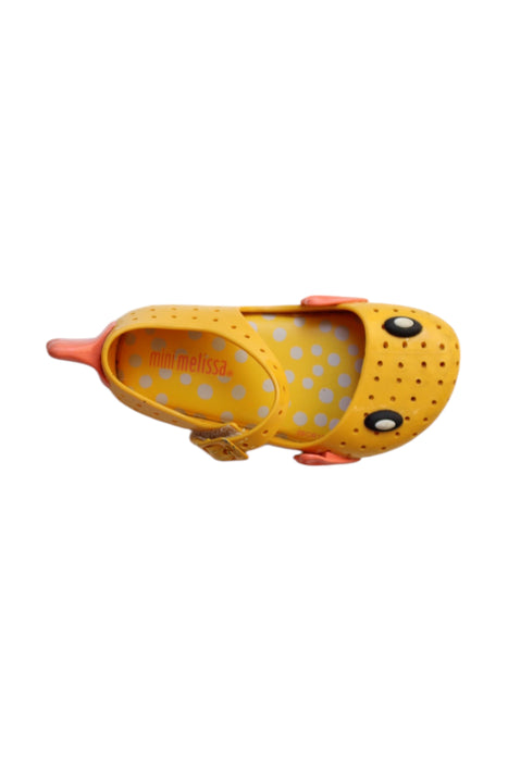 A Yellow Flats from Mini Melissa in size 3T for girl. (Front View)