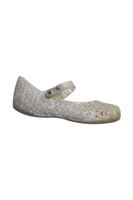 A Beige Flats from Mini Melissa in size 3T for girl. (Front View)