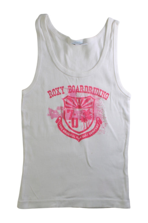 A White Sleeveless Tops from Roxy in size 7Y for girl. (Front View)