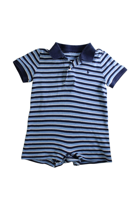 A Blue Short Sleeve Rompers from Ralph Lauren in size 12-18M for boy. (Front View)