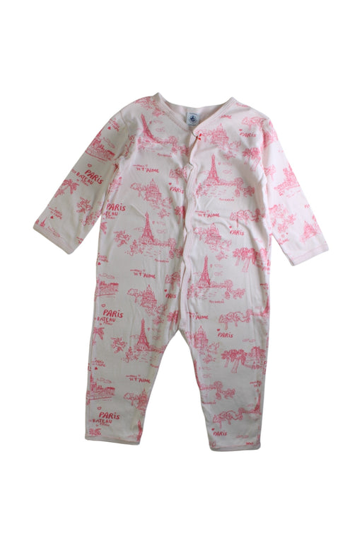 A White Onesies from Petit Bateau in size 2T for girl. (Front View)